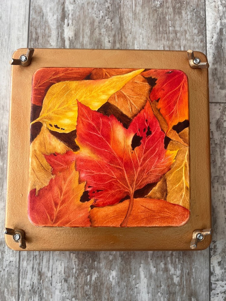 Vintage Style Hand Painted Solid Wood Flower Press Leaf Press