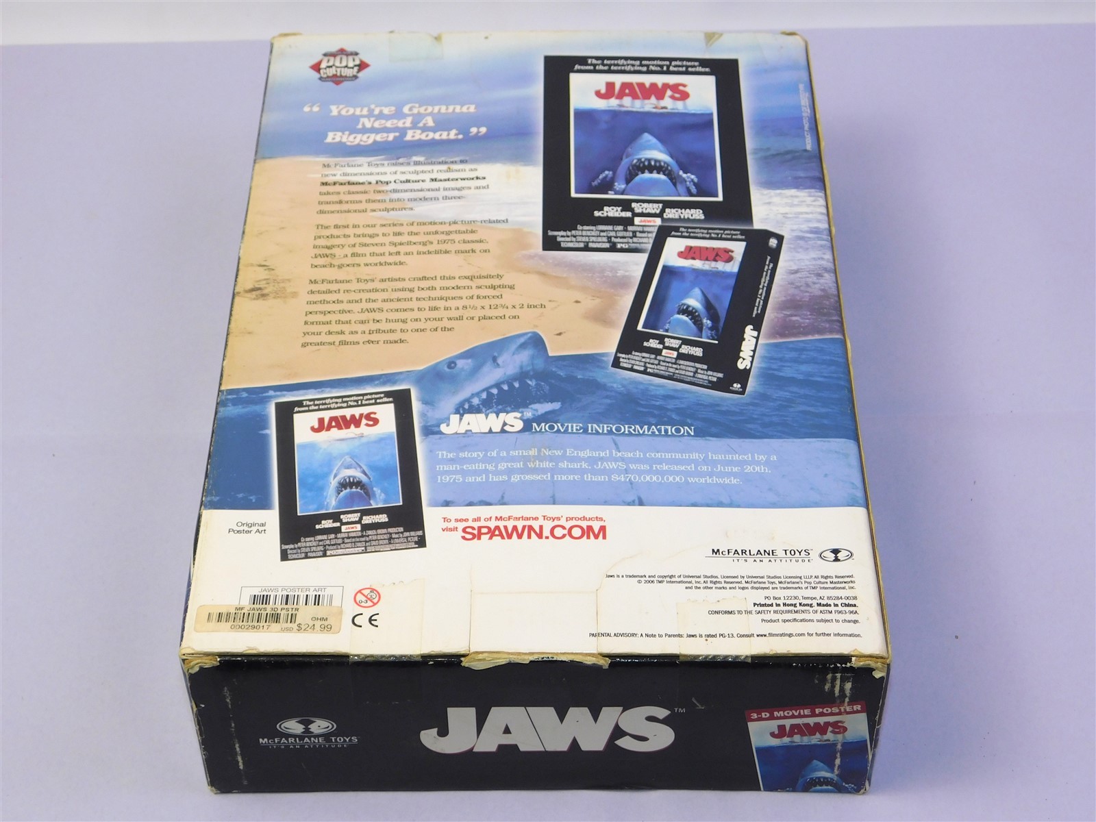 JAWS 1975 Movie 3D Poster Art Statue Steven Spielberg McFarlane Toys RARE
