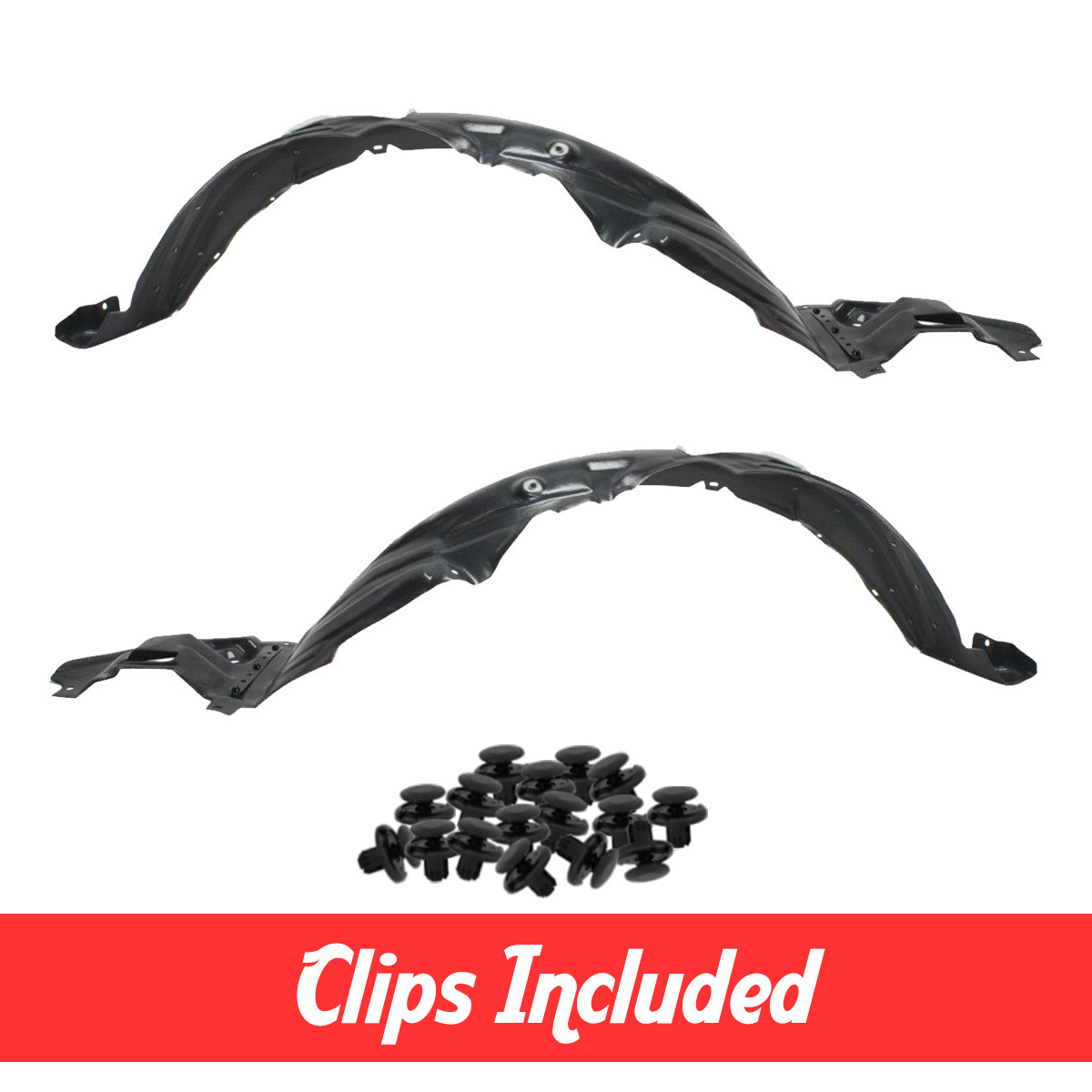 Front Fender Liner Set w/ Clips For 2014-2016 Toyota Corolla TO1249178 TO1248178