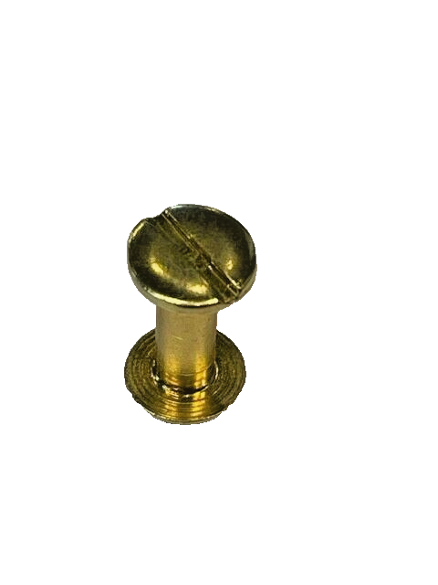 8/32" 6.3mm Chicago Screws & Post w/ Solid Head, Solid Brass, Fastener, 25 Sets
