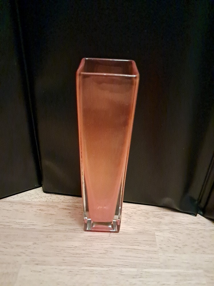 ORANGE GLASS VASE 7" TALL