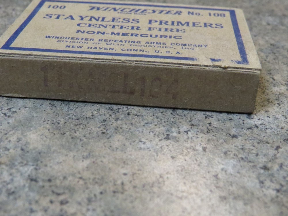 Vintage Winchester No. 108, Primers Empty Box