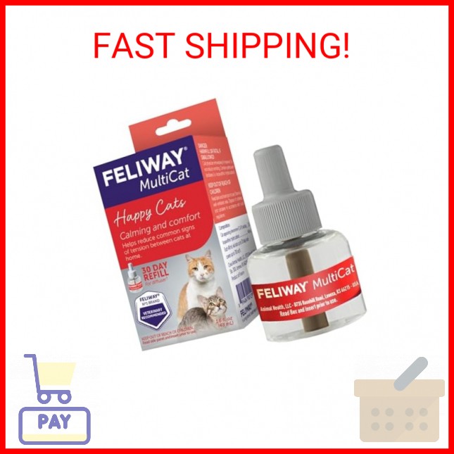 FELIWAY® MultiCat 30 Day Cat Calming Refill for Pheromone Diffuser, 48ml - 1x 30