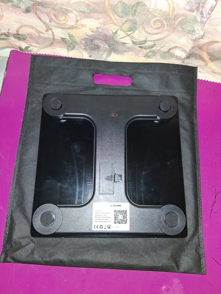 Bluetooth Smart Digital Tempered Glass Bathroom Scale Black