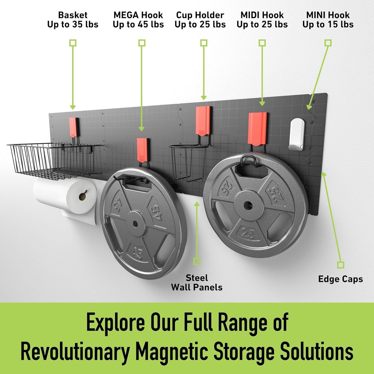 GATOR MAGNETICS MIDI 2.5 & 4" Open Hooks, 25 Lb Heavy Duty Magnetic Hooks for St