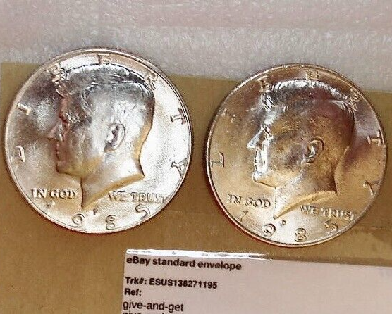 1985 P+D KENNEDY HALF DOLLAR SET, RETURNS OK