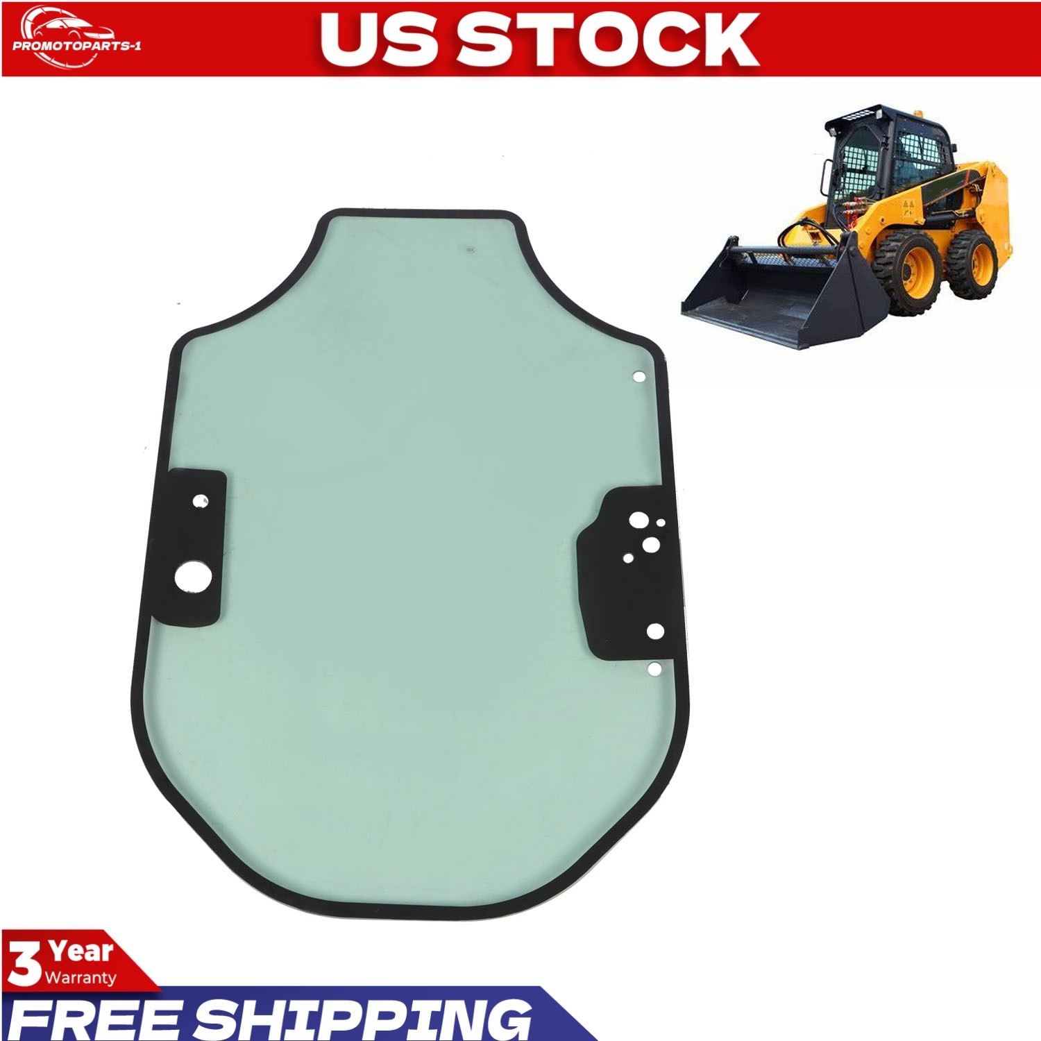 Cab Front Door Glass For CAT Caterpillar D Series Skid Steer 259D 279D 226D 236D