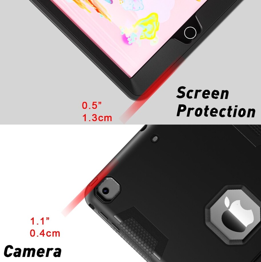 For iPad 9th 8th 7th 10.2" Case Heavy Duty Shockproof Cover + Screen Protector