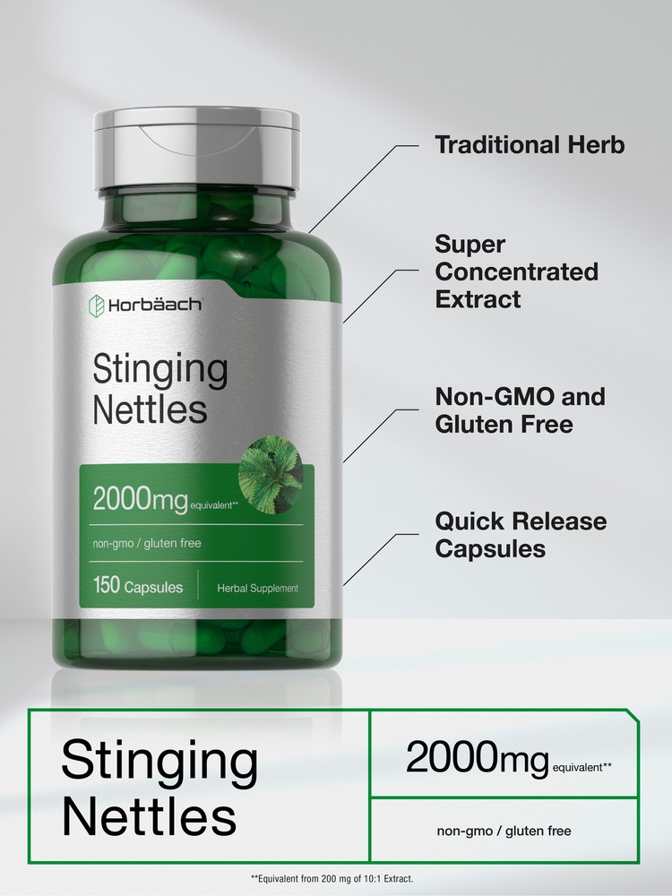 Stinging Nettle Capsules 2000mg | 150 Count | Herbal Extract | by Horbaach
