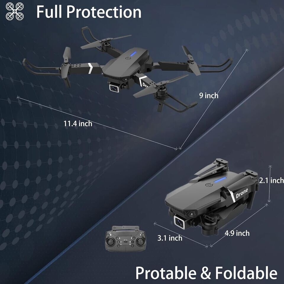 Mini Drone with Camera HD 1080P Foldable Quadcopter -Black