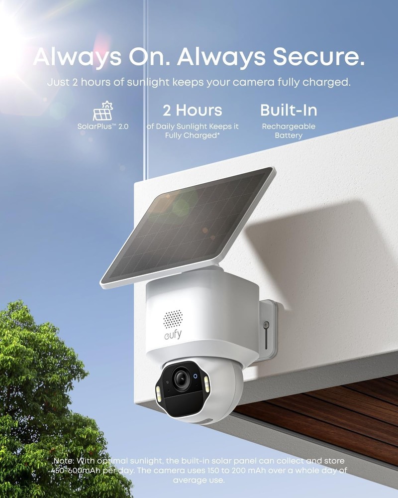 eufy Security SoloCam E42 2-Cam Kit, 4K Security Camera Wireless Outdoor, Solar