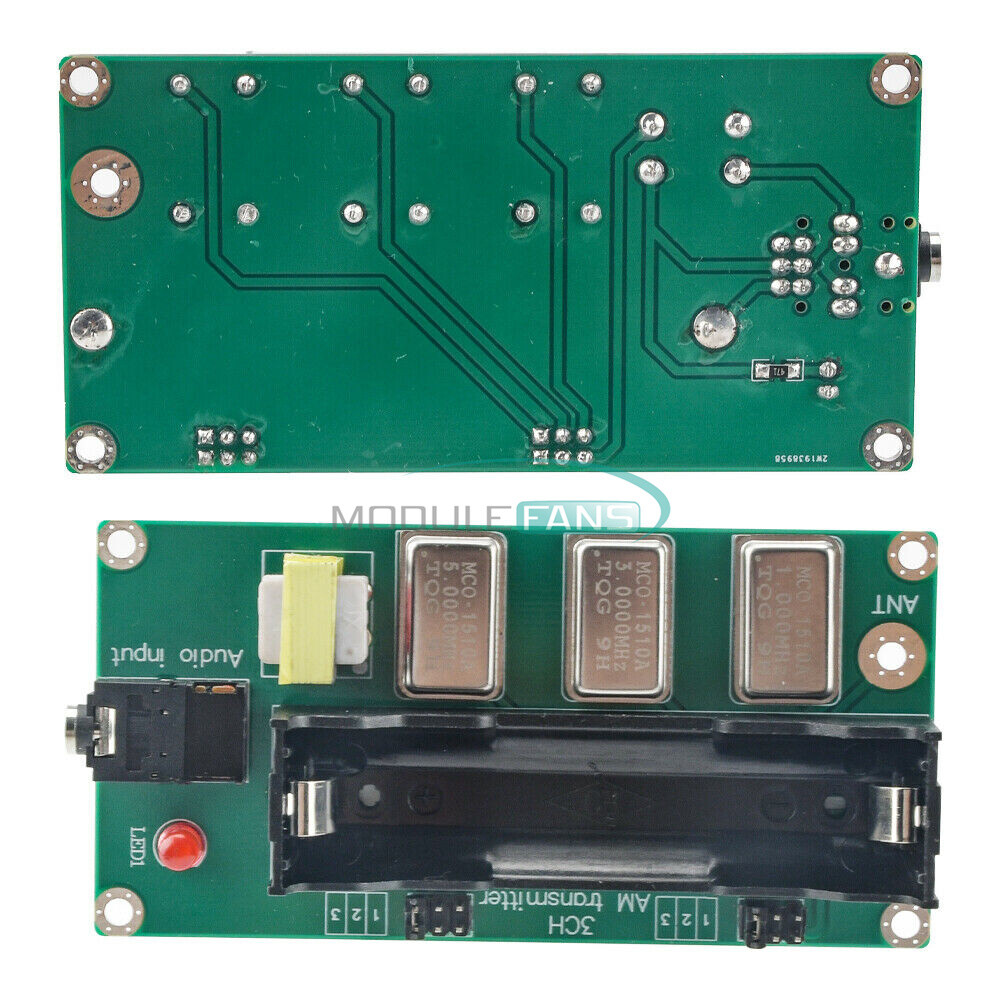 3-Channels AM Transmitter 1MHz 3MHz 5MHz Finished Board w/ Antenna & Audio Cable