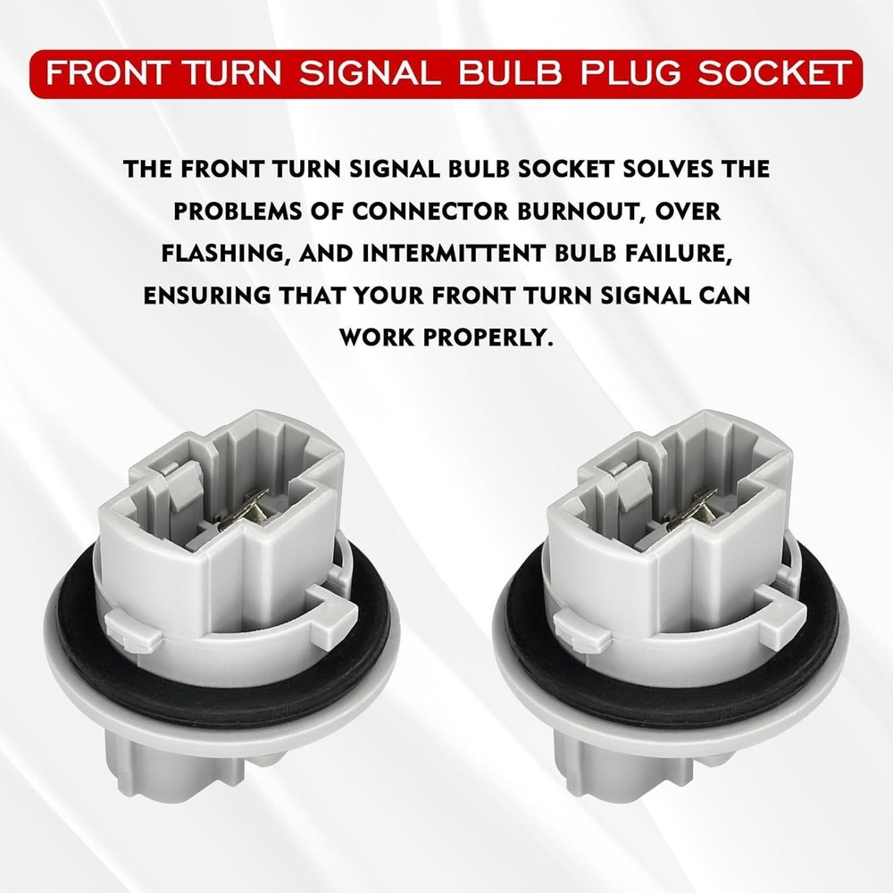 2pcs Turn Signal Bulb Socket, Front Turn Signal Blinker Light Bulb Plug Socket R