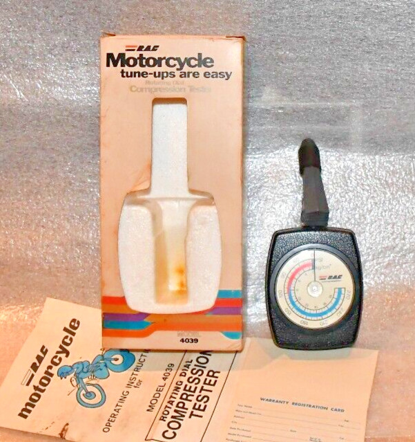 RAC MODEL 4039 ROTATING DIAL MOTORCYCLE COMPRESSION TESTER