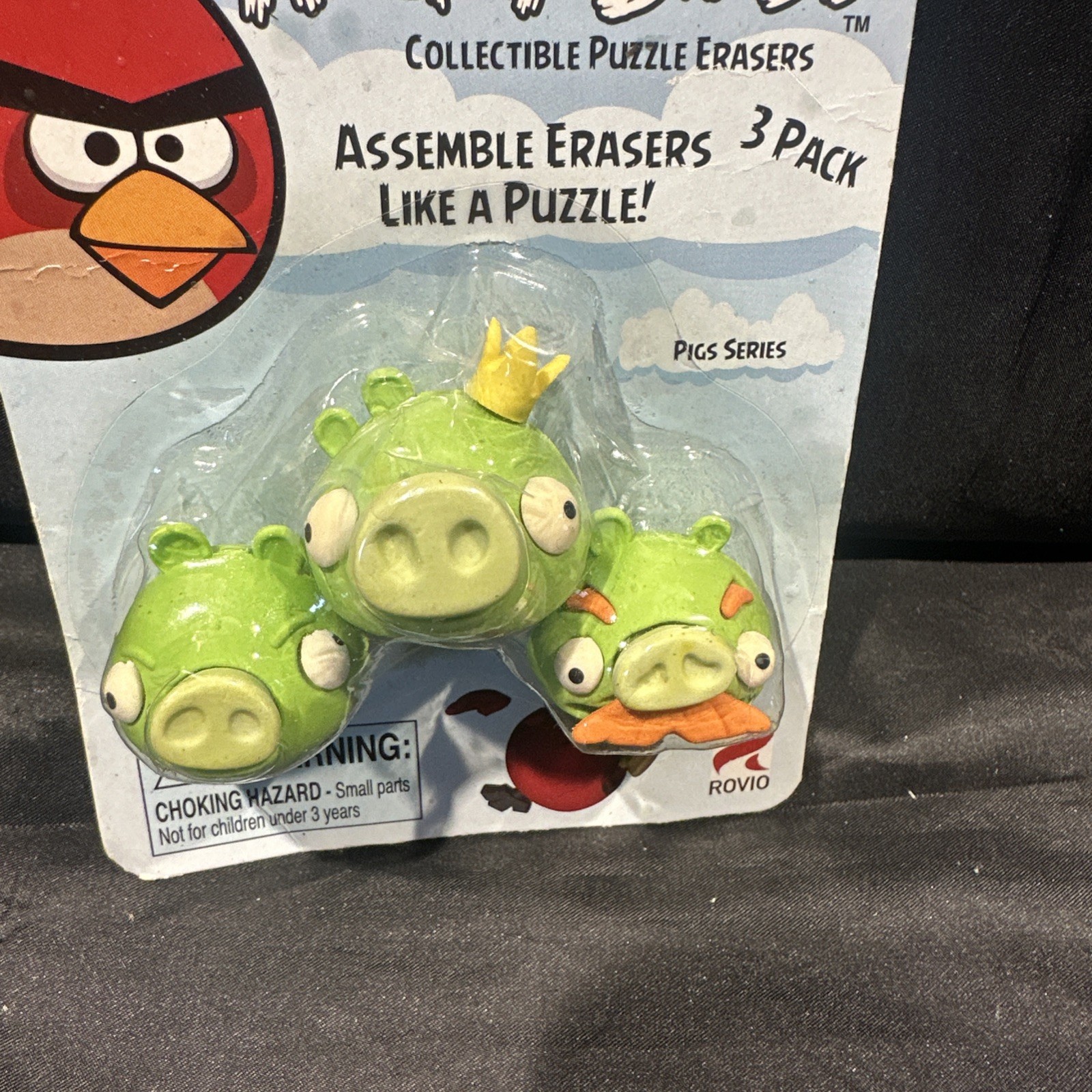 NEW On Card SHIPS FREE 2011 Angry Birds Collectible Puzzle Erasers Pig Series