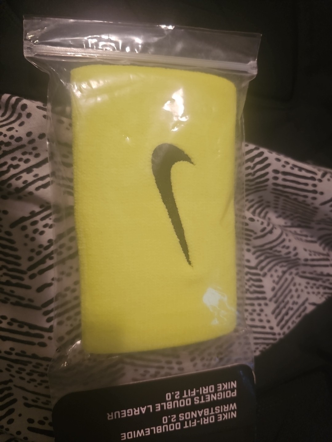 Nike Wristbands 2-Pack Neon Green And Black  Swoosh