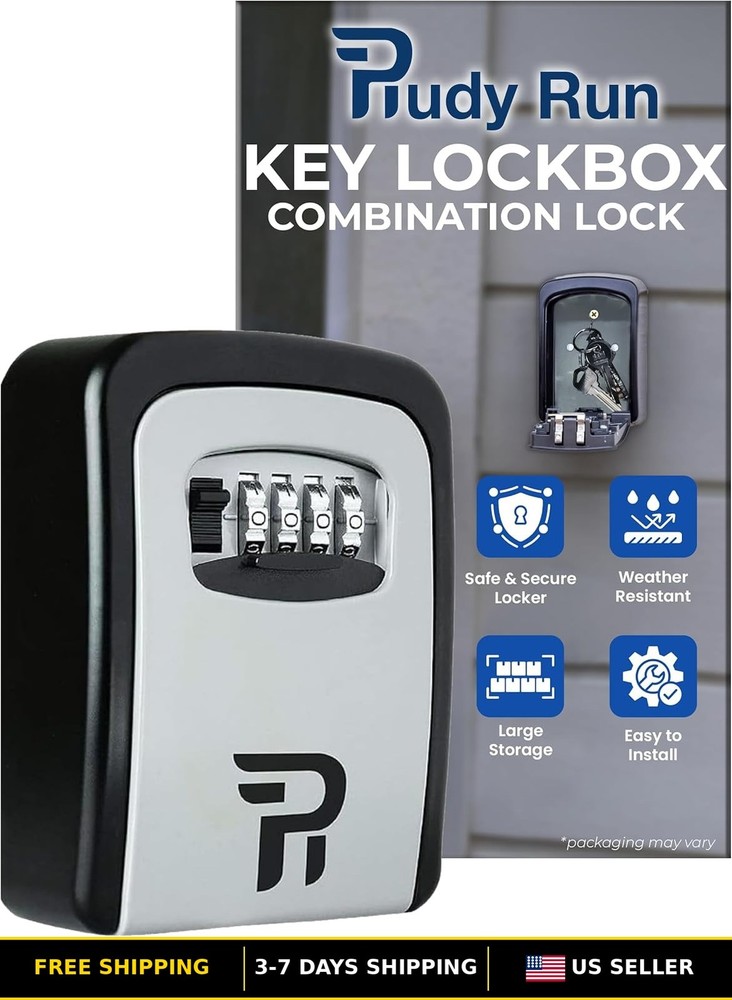 Large Weatherproof Outdoor Key Lock Box with Code – Secure Key Storage