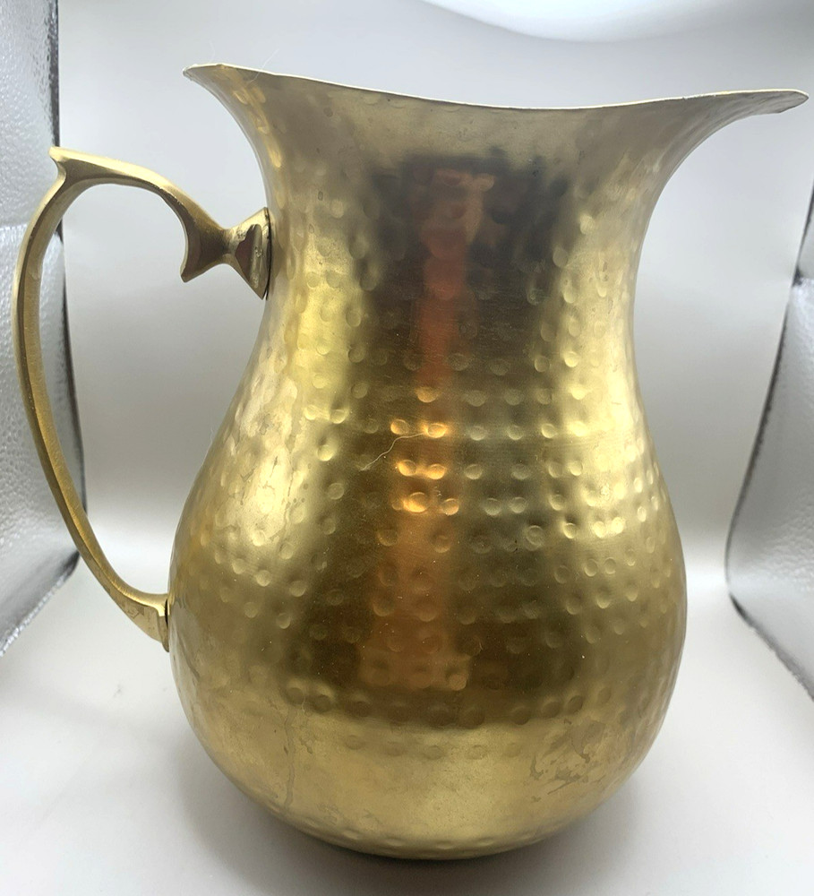 Hammered Bell Pitcher Gold-8" tall