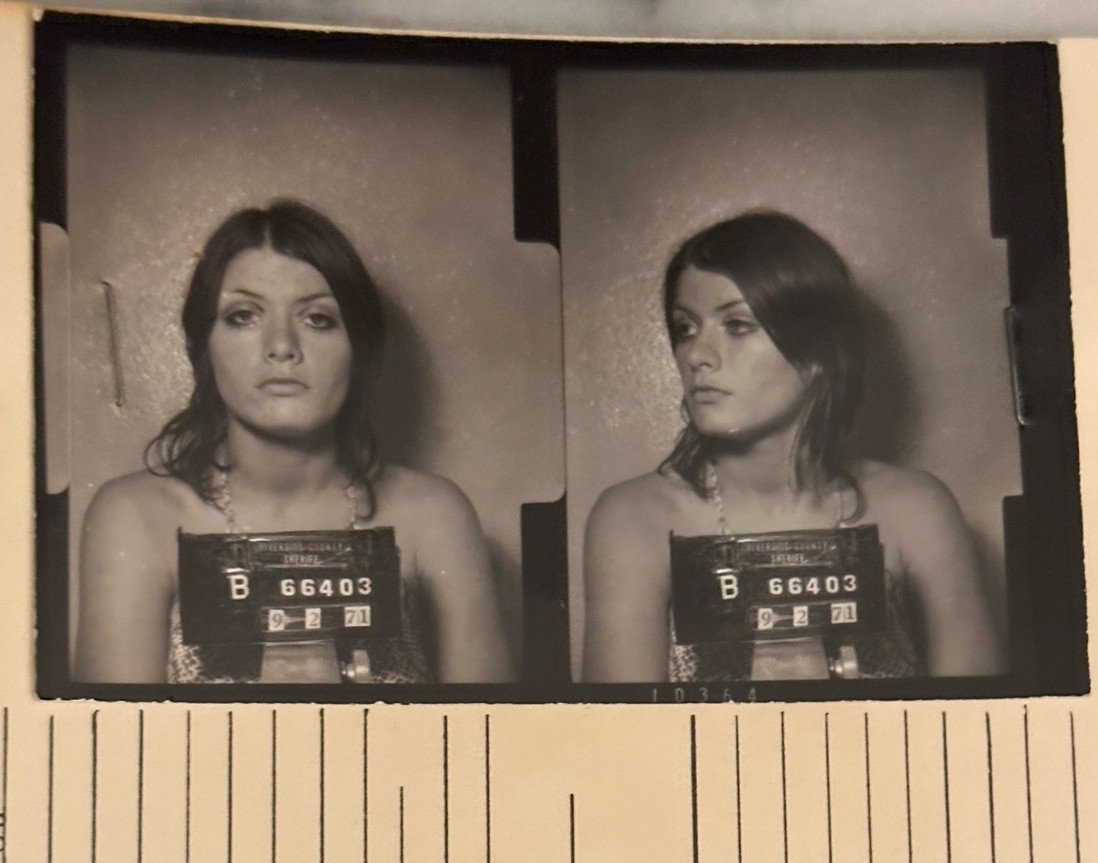 1971 Riverside County Sheriff Mugshot runaway drugs Corona CA sad eyes girl rare