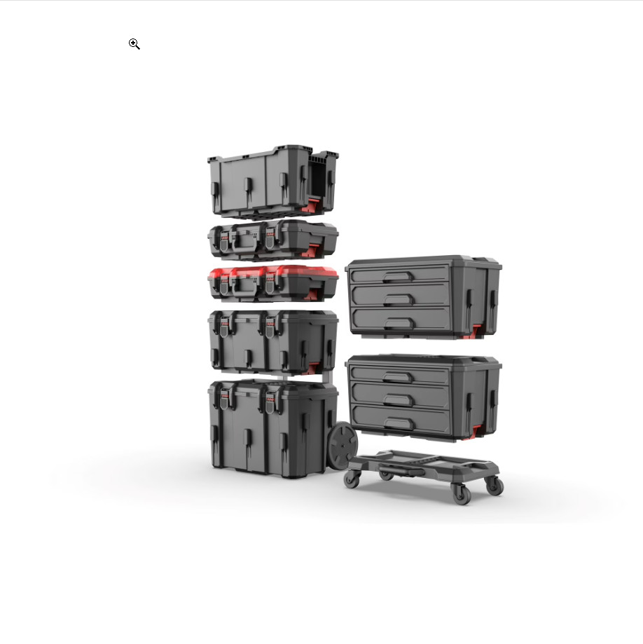 Hyper Stack Heavy Duty Modular Rolling Toolbox System, Black