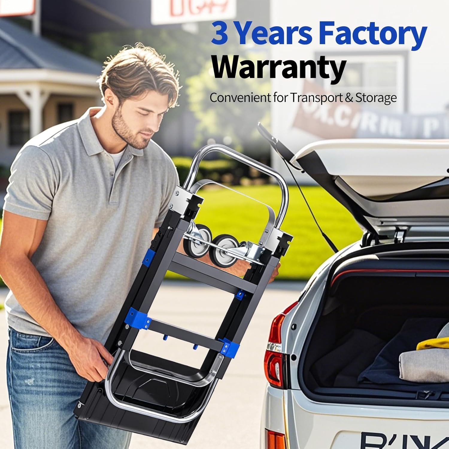 Aluminum Hand Truck 3 in 1 Folding Dolly Cart 660 lbs Capacity Heavy Duty