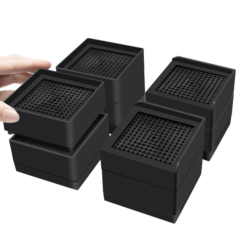 8-Pack 2 or 4 Inch Heavy Duty Adjustable Plastic Triangular Furniture Risers