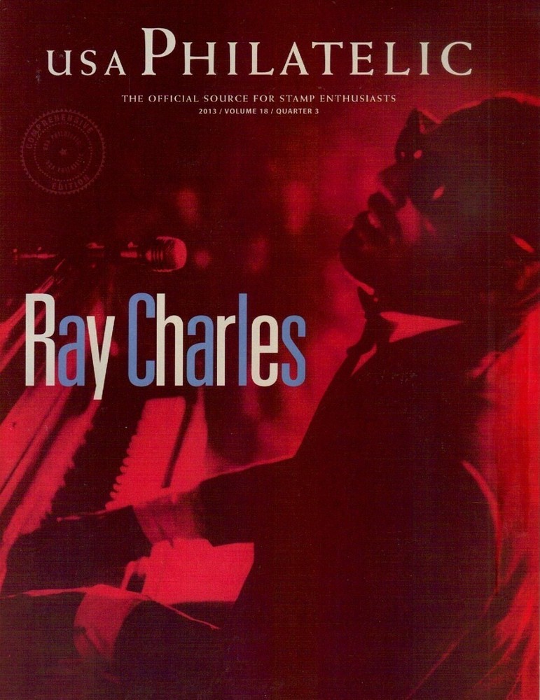 RAY CHARLES SINGER USPS POSTAL SERVICE USA PHILATELIC STAMP CATALOG MAGAZINE