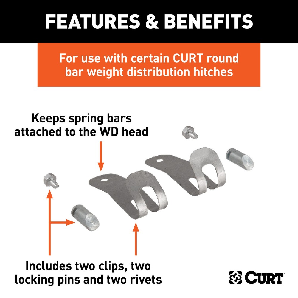 Curt-Replacement Round Bar Weight Distribution Hitch Retainers