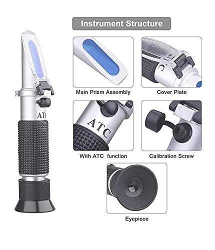 Hand Refractometer with ATC Range 0-32% Brix with 0.2% division with Calibration