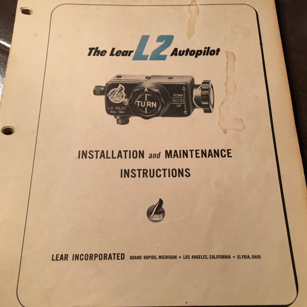 Lear L2 Autopilot Installation & Maintenance Instruction Manual