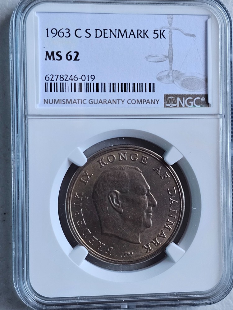 Denmark 5 Kroner 1963 CS NGC MS 62