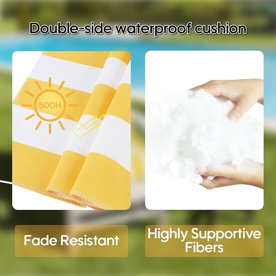 Only choice High Back Adirondack Chair Cushion Set of 2-44”x 22”x 4” Waterproof