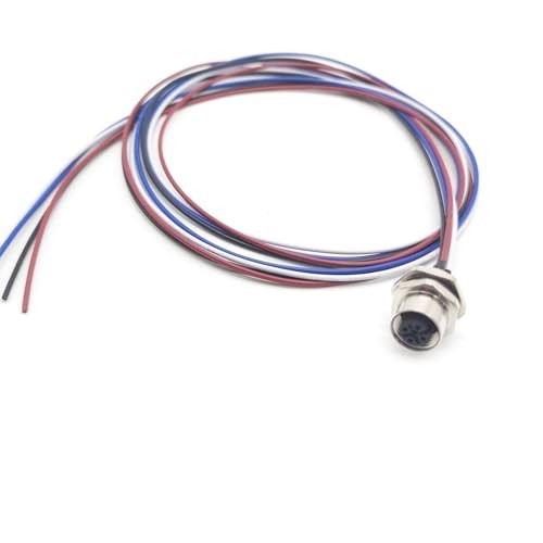 M12 4Pin Female Connector Cable, A Coded Straight Back Mount Cable 3.28ft
