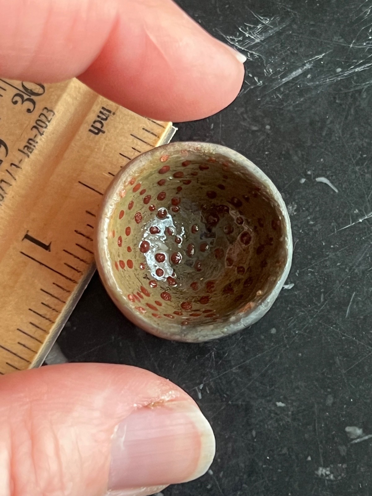 Tiny Awajun Pottery Bowl Handmade Earthenware Ceramic Frogs Eggs Cocoashi