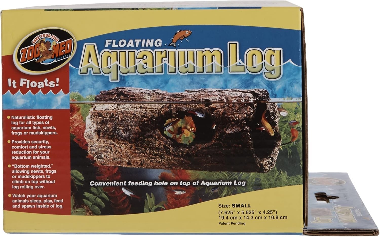 Weighted Floating Aquarium Log Small - Comfort and Security for Aquatic Life