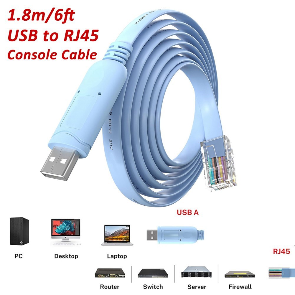 USB to RJ45 CAT5 Console Cable for Cisco Routers USB Console Cable w/ FT232 Chip