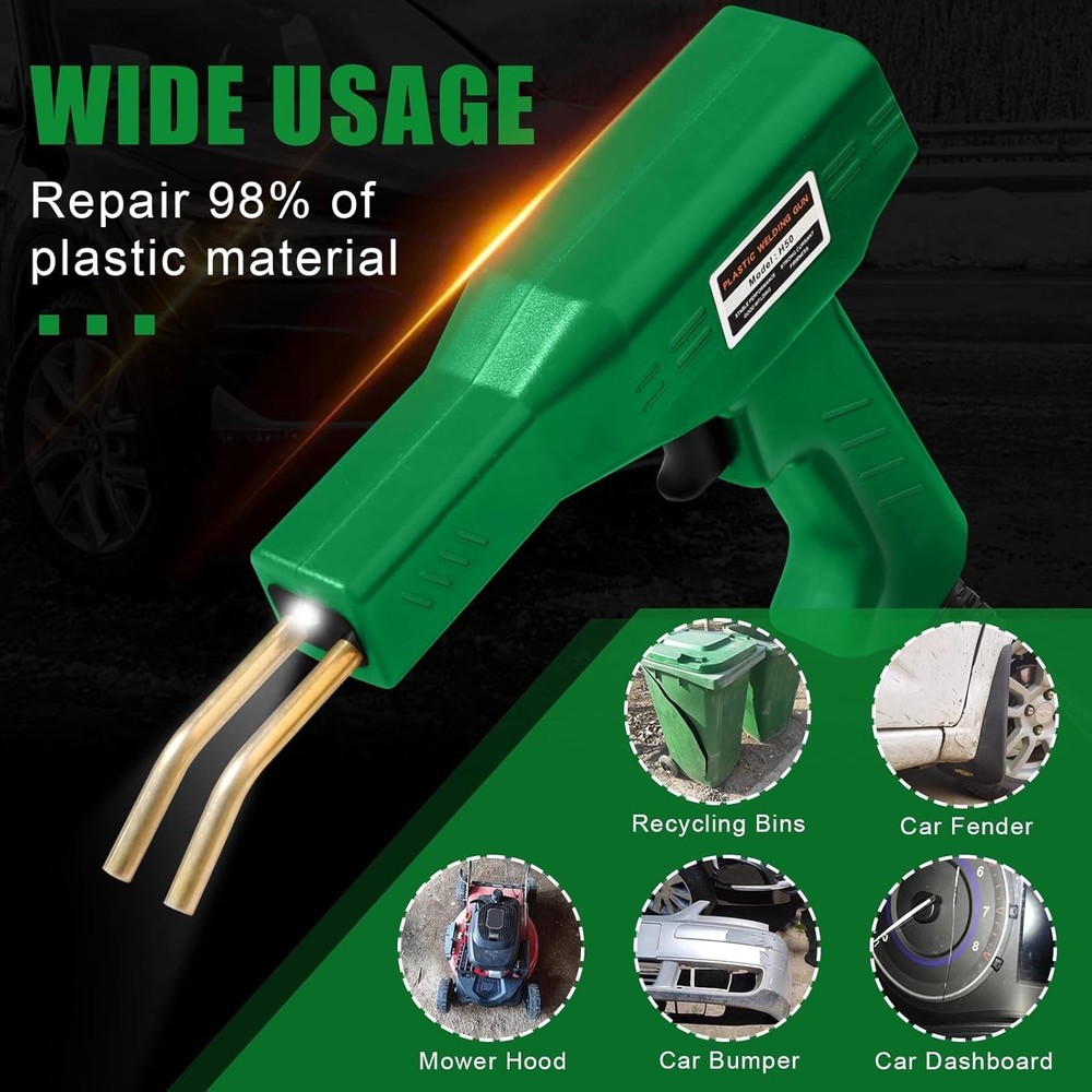 Plastic Welding Kit with 1000 Staples - Quick, Versatile, Portable