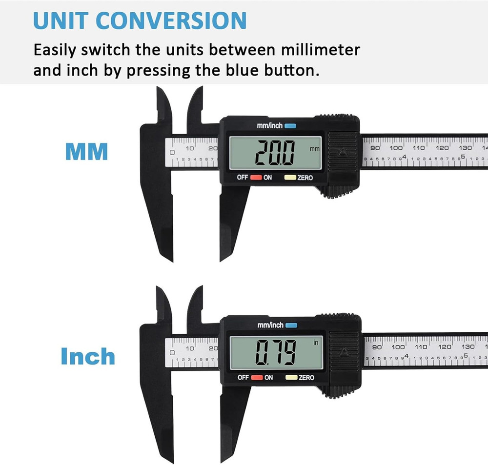Digital Caliper, 0-6" Calipers Measuring Tool - Electronic Micrometer Caliper w