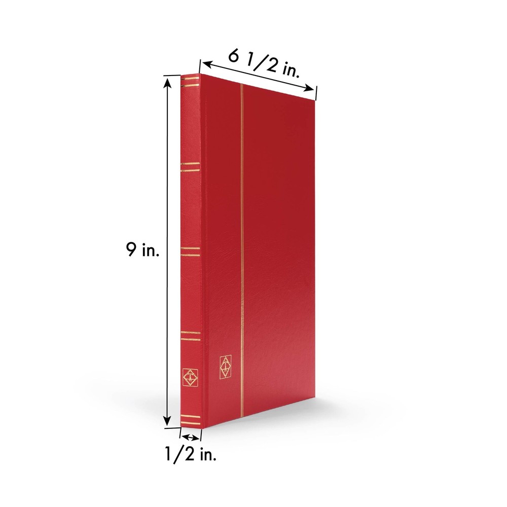 LIGHTHOUSE – “BASIC” Hard Cover Stockbook for Stamps - 32 Black Cardstock 6”x...