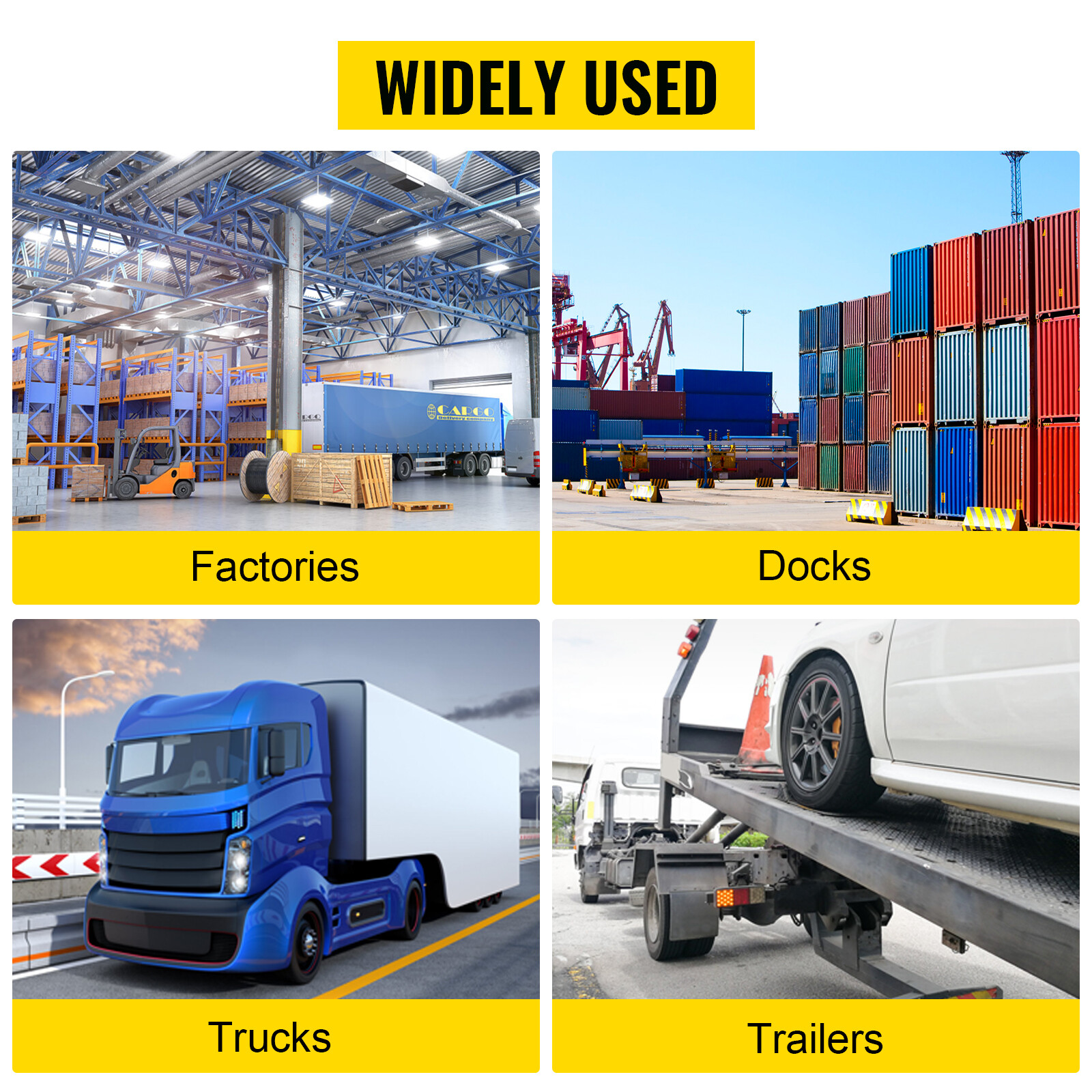 VEVOR G80 Ratchet Binder 5/16"-3/8" Load Binders 22000 lb w/ 21' Chains 4 Pack