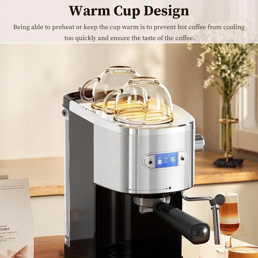 Espresso Machine 20 Bar, Semi-Automatic Professional Coffee Machine for Cappucci