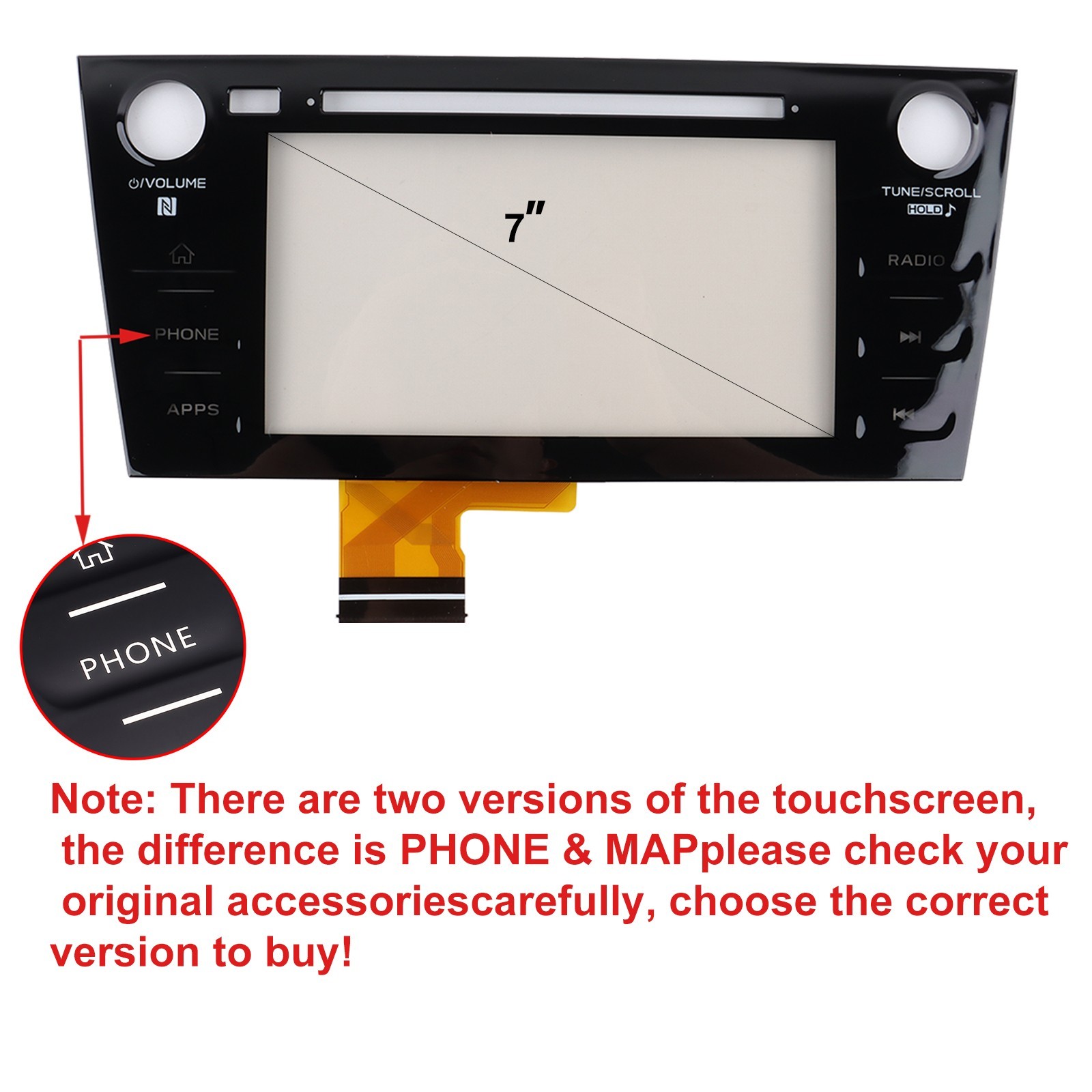 Subaru WRX Radio Display Touch Screen Digitizer 2019 2020 2021 Screen  PHONE