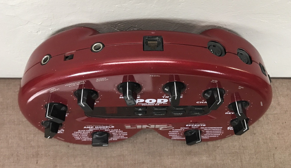 Tested Line 6 POD 2.0 Amp Modeler Multi-Effects Processor w/ Box PSU Manual CD