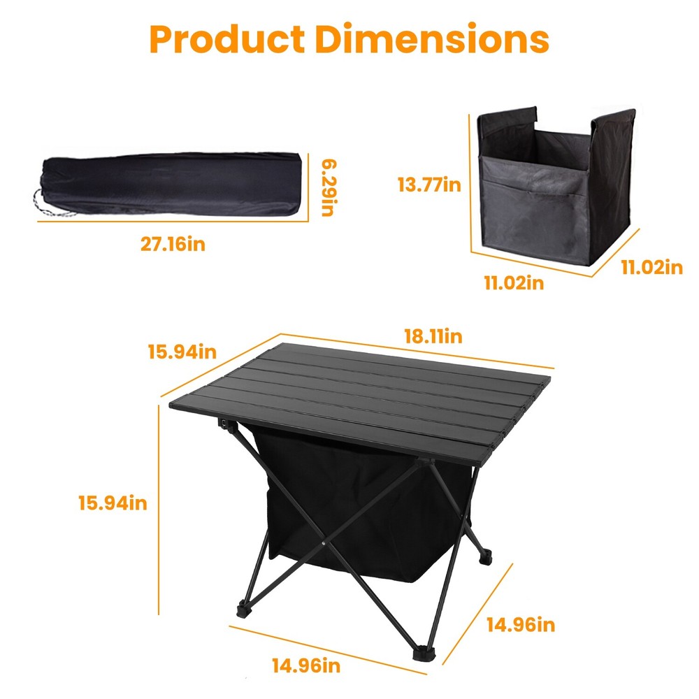 Camping Table with Carry Bag, Adjustable Height Portable Table Picnic Beach