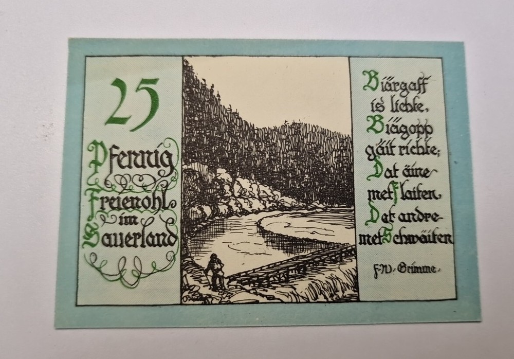 25 PFENNIG   Excellent Condition Old BANKNOTE Germany
