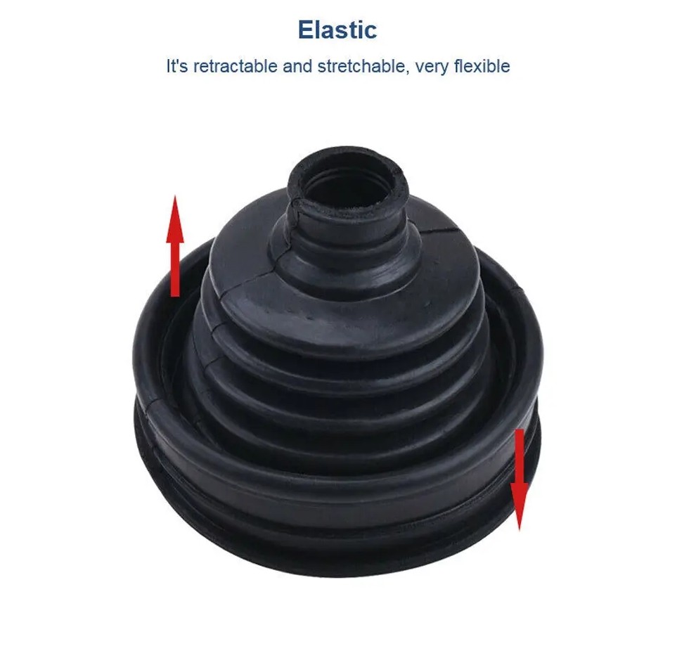 2‌X Car Drive Shaft CV Axle Joint Boot Dust Cover Kit Universal Rubber w/Clamp‌s