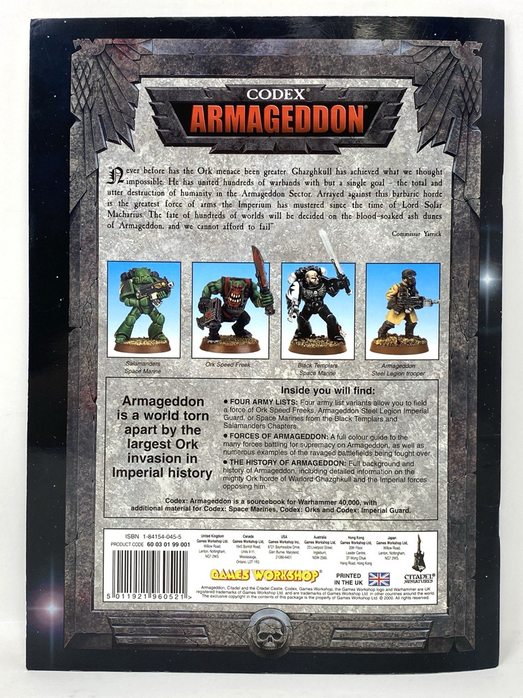 Warhammer 40k Codex Armageddon 3rd Edition (2000)
