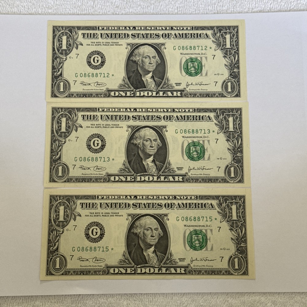 Lucky 88 3 Sequential Star Notes With Print Errors Over Inked 8s Unc 2013 J