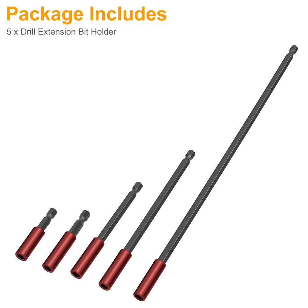 5PC 1/4" Hex Shank Holder Drill Bit Screwdriver Extension Quick Release Magnetic