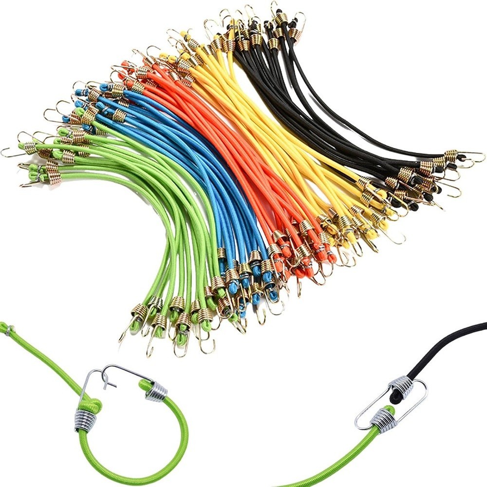 Small Bungee Cords with Hooks 12 Pack, Adjustable Rubber Elastic Cords for8093